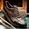 New Marco di Milano Brescia Python & Calfskin Sneakers Washed Cognac WashedCognac