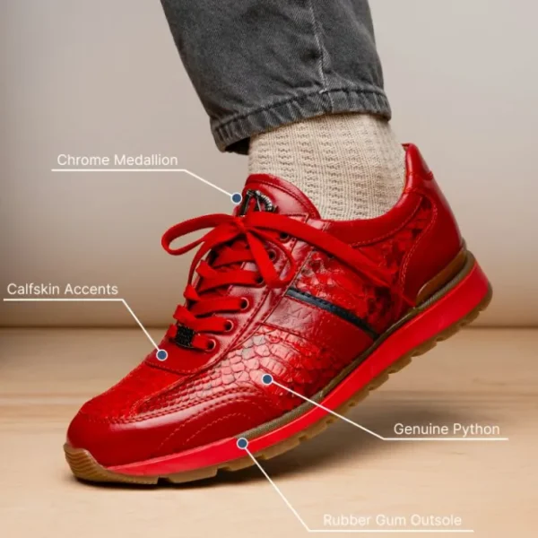 Cheap Marco di Milano Brescia Python & Calfskin Sneakers Red