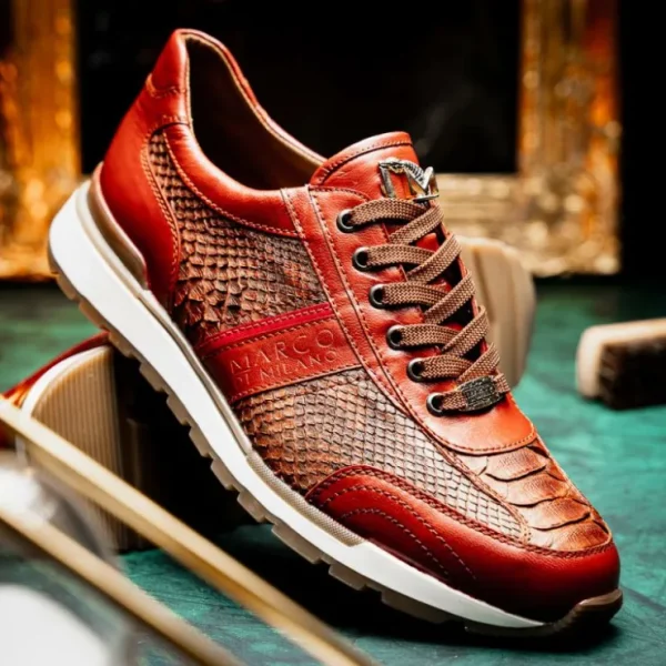 marco_di_milano_brescia_p_6.webp Fashion Marco di Milano Brescia Python & Calfskin Sneakers Antique Cognac AntiqueCognac