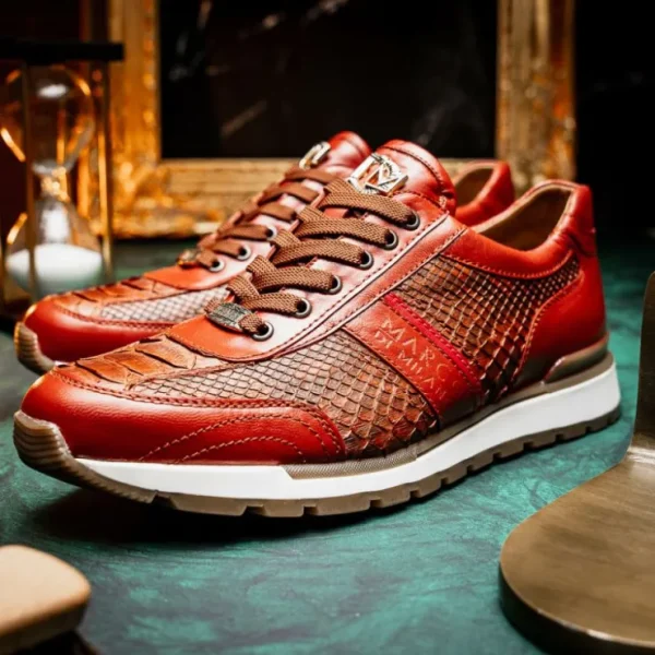 marco_di_milano_brescia_p_7.webp Fashion Marco di Milano Brescia Python & Calfskin Sneakers Antique Cognac AntiqueCognac
