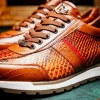 New Marco di Milano Brescia Python & Calfskin Sneakers Honey