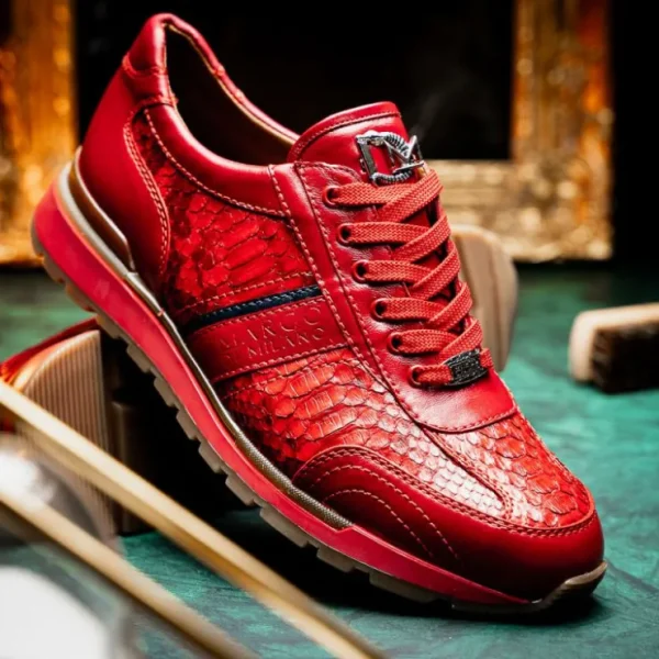 Cheap Marco di Milano Brescia Python & Calfskin Sneakers Red