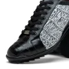 Sale Marco di Milano Cairo Alligator Sneakers Black / Newspaper