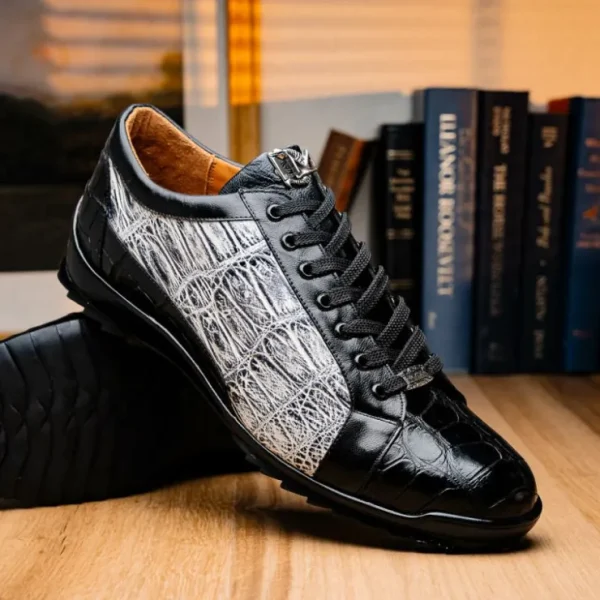 marco_di_milano_cairo_all_5-2.webp Sale Marco di Milano Cairo Alligator Sneakers Black / Newspaper