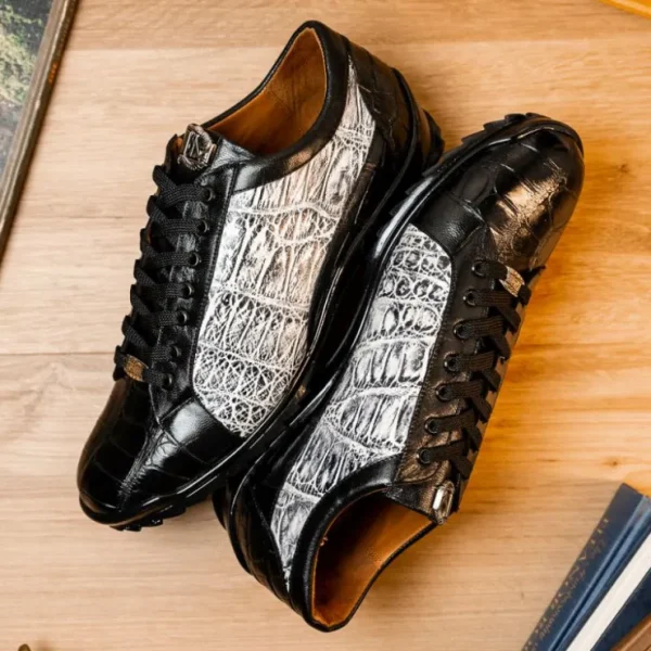 marco_di_milano_cairo_all_8-2.webp Sale Marco di Milano Cairo Alligator Sneakers Black / Newspaper