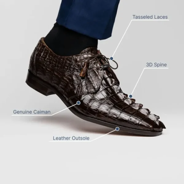Sale Marco di Milano Cancun Caiman Crocodile Derby Brown