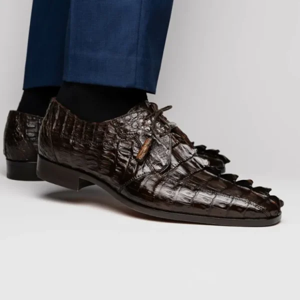 Sale Marco di Milano Cancun Caiman Crocodile Derby Brown
