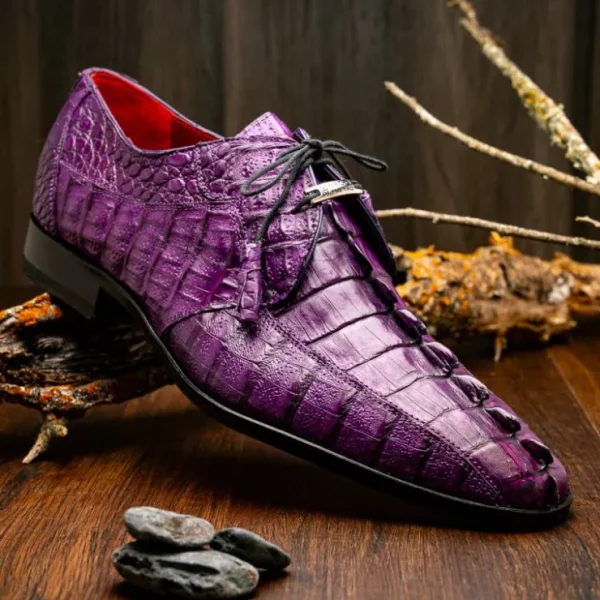 Shop Marco di Milano Cancun Caiman Crocodile Derby Purple