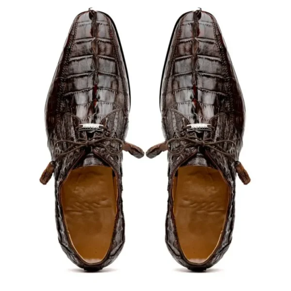 Sale Marco di Milano Cancun Caiman Crocodile Derby Brown