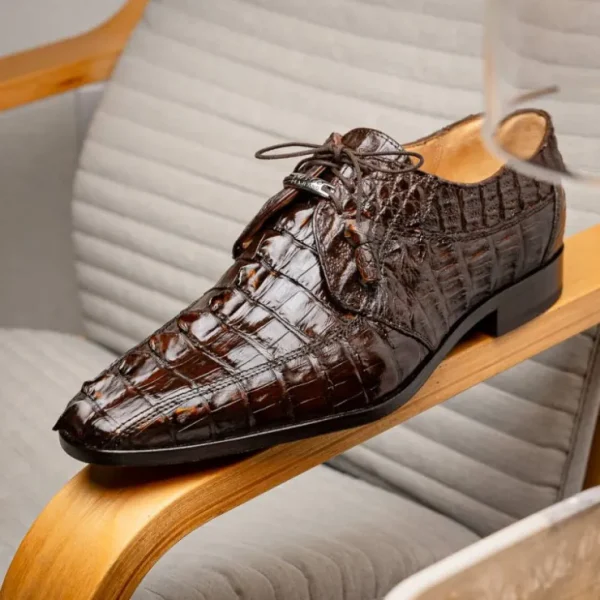 Sale Marco di Milano Cancun Caiman Crocodile Derby Brown