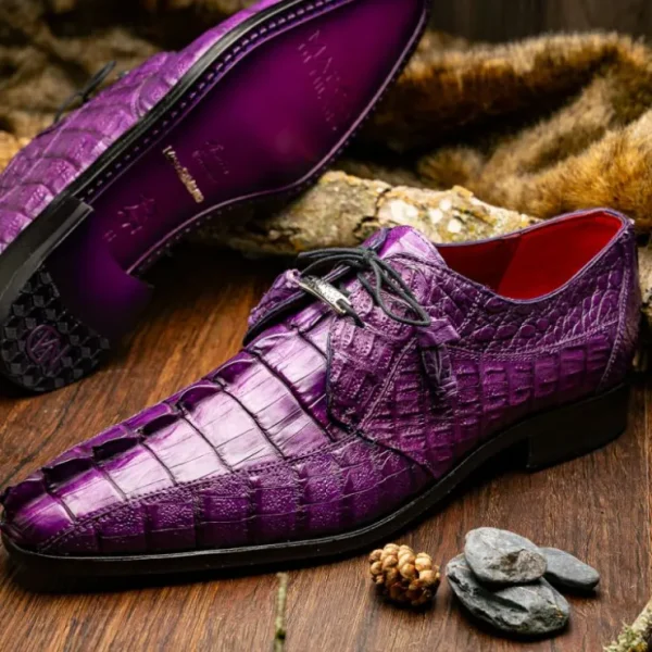 Shop Marco di Milano Cancun Caiman Crocodile Derby Purple