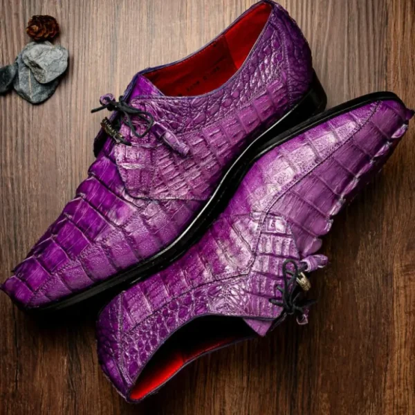Shop Marco di Milano Cancun Caiman Crocodile Derby Purple