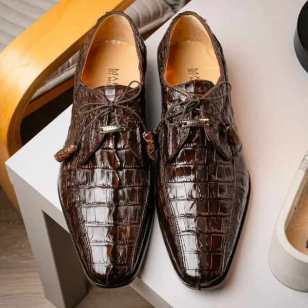 Sale Marco di Milano Cancun Caiman Crocodile Derby Brown