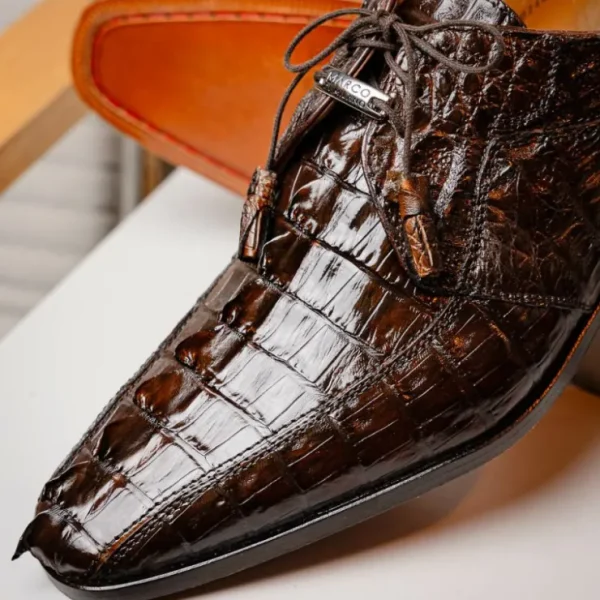 Sale Marco di Milano Cancun Caiman Crocodile Derby Brown