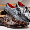 Hot Marco di Milano Caribe Caiman Crocodile Derby Orix / Brown