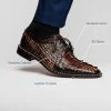 Hot Marco di Milano Caribe Caiman Crocodile Derby Orix / Brown