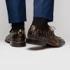 Hot Marco di Milano Caribe Caiman Crocodile Derby Orix / Brown