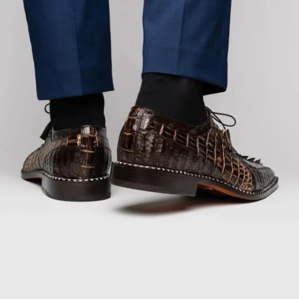 Hot Marco di Milano Caribe Caiman Crocodile Derby Orix / Brown
