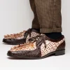 Best Sale Marco di Milano Caribe Caiman Crocodile Derby Rustic White / Brown