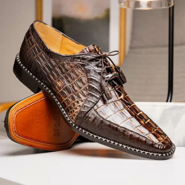 Hot Marco di Milano Caribe Caiman Crocodile Derby Orix / Brown