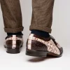 Best Sale Marco di Milano Caribe Caiman Crocodile Derby Rustic White / Brown