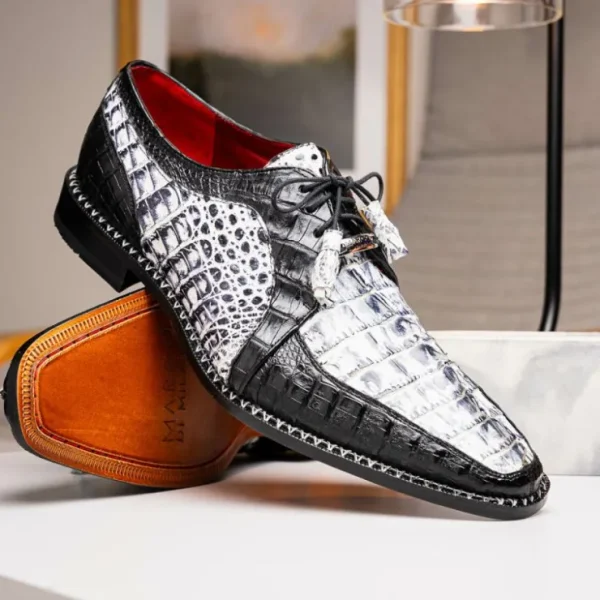 marco_di_milano_caribe_ca_7.webp New Marco di Milano Caribe Caiman Crocodile Derby Newspaper / Black