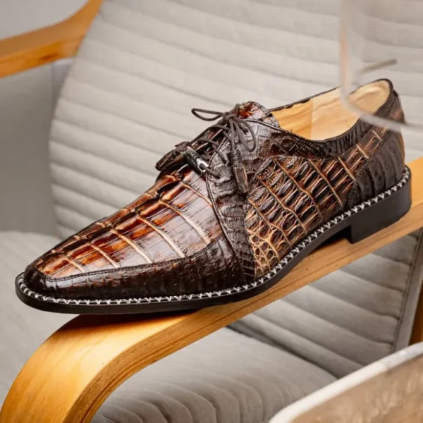 Hot Marco di Milano Caribe Caiman Crocodile Derby Orix / Brown
