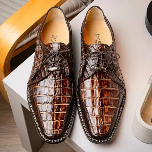 Hot Marco di Milano Caribe Caiman Crocodile Derby Orix / Brown