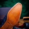 New Marco di Milano Criss Ostrich Quill Dress Oxfords Navy