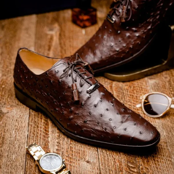 Outlet Marco di Milano Criss Ostrich Quill Dress Oxfords Brown