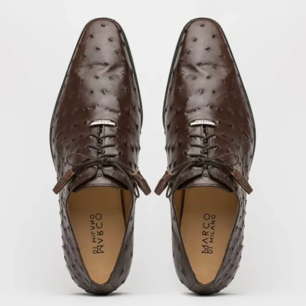 Outlet Marco di Milano Criss Ostrich Quill Dress Oxfords Brown