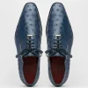 New Marco di Milano Criss Ostrich Quill Dress Oxfords Navy