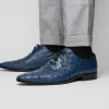 New Marco di Milano Criss Ostrich Quill Dress Oxfords Navy