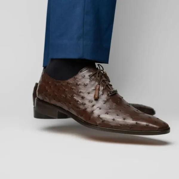 Outlet Marco di Milano Criss Ostrich Quill Dress Oxfords Brown