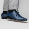 New Marco di Milano Criss Ostrich Quill Dress Oxfords Navy
