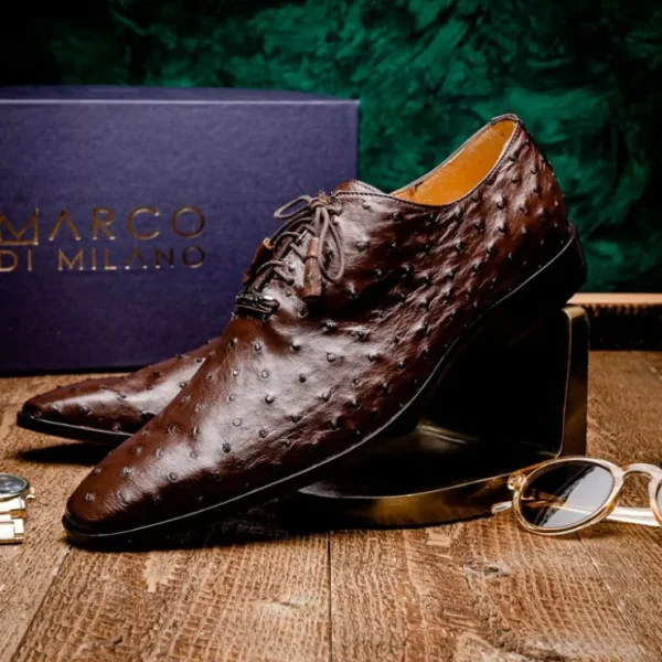 Outlet Marco di Milano Criss Ostrich Quill Dress Oxfords Brown