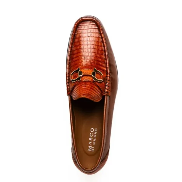 Hot Marco di Milano Enzo Lizard Bit Loafers Cognac