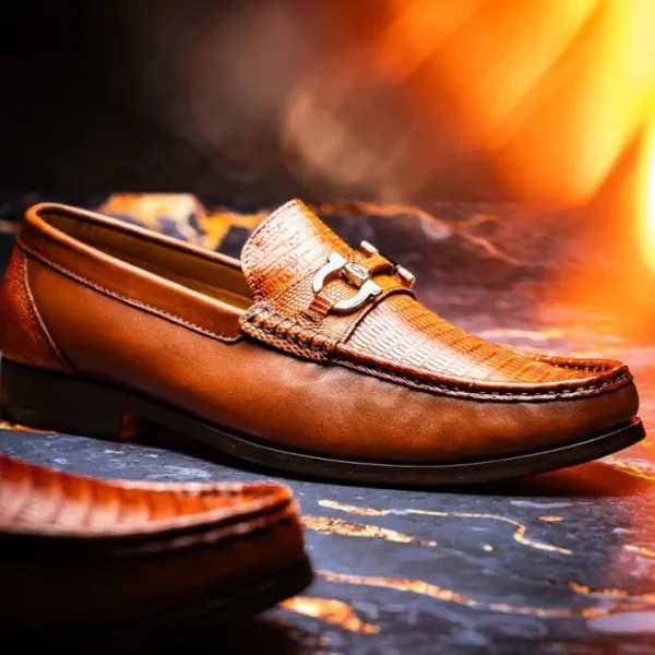 Hot Marco di Milano Enzo Lizard Bit Loafers Cognac