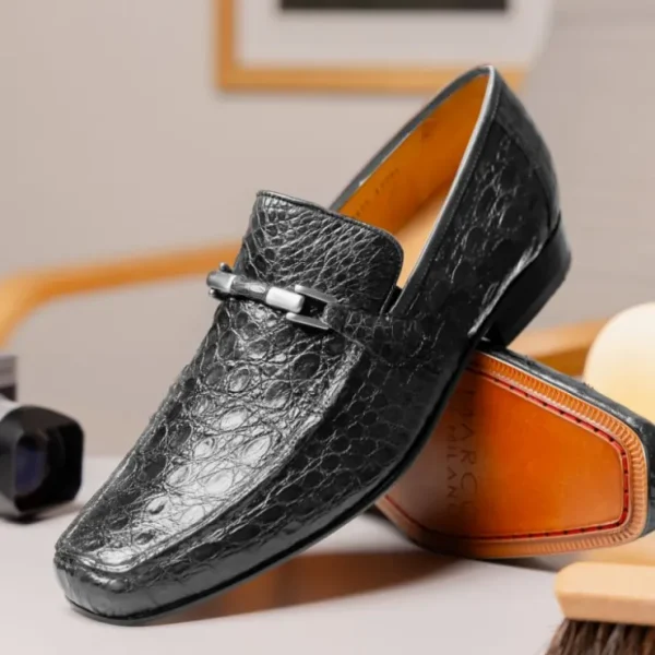 marco_di_milano_fabro_cai_10-2.webp New Marco di Milano Fabro Caiman Crocodile Bit Loafers Grey