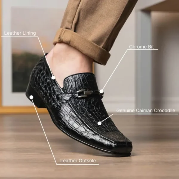 marco_di_milano_fabro_cai_10.webp Online Marco di Milano Fabro Caiman Crocodile Bit Loafers Black