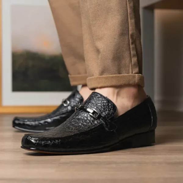 marco_di_milano_fabro_cai_11.webp Online Marco di Milano Fabro Caiman Crocodile Bit Loafers Black