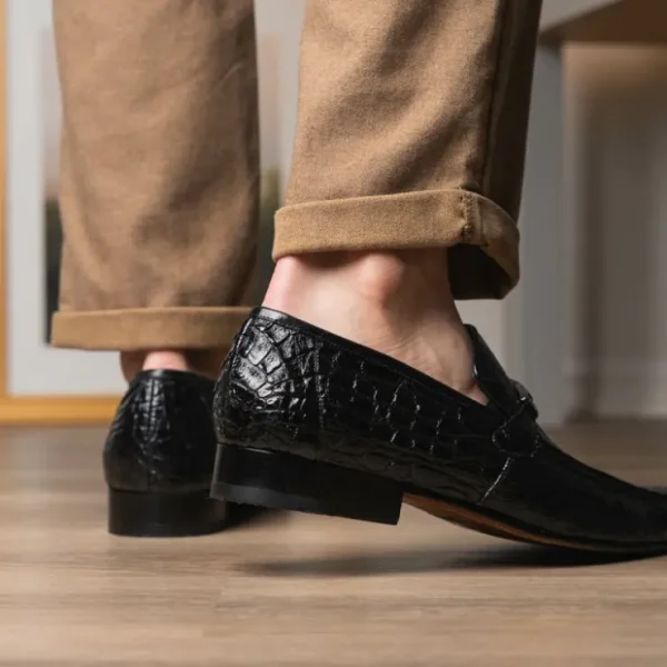 marco_di_milano_fabro_cai_12.webp Online Marco di Milano Fabro Caiman Crocodile Bit Loafers Black