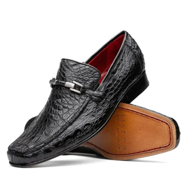 marco_di_milano_fabro_cai_2.webp Online Marco di Milano Fabro Caiman Crocodile Bit Loafers Black