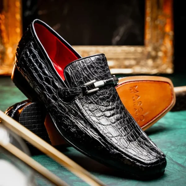 marco_di_milano_fabro_cai_6.webp Online Marco di Milano Fabro Caiman Crocodile Bit Loafers Black