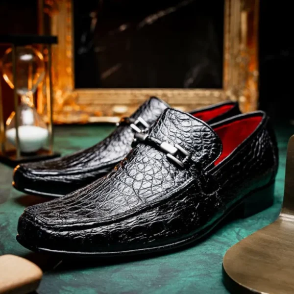 marco_di_milano_fabro_cai_7.webp Online Marco di Milano Fabro Caiman Crocodile Bit Loafers Black
