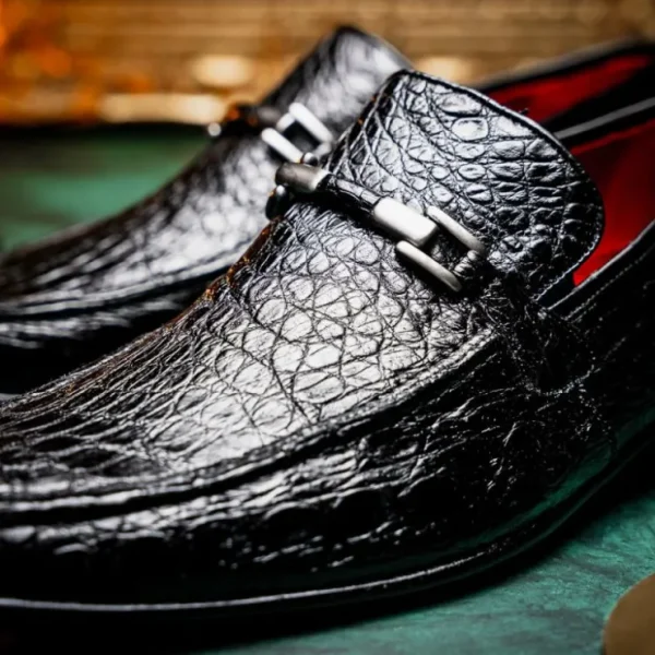 marco_di_milano_fabro_cai_8.webp Online Marco di Milano Fabro Caiman Crocodile Bit Loafers Black