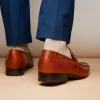 Shop Marco di Milano Fabro Lizard Bit Loafers Cognac