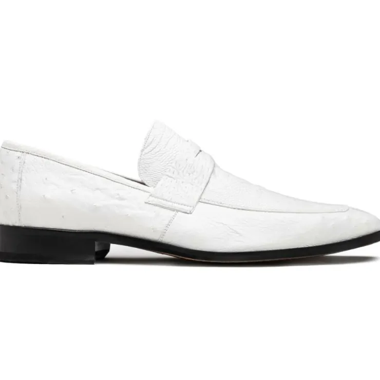Online Marco di Milano Fangio Ostrich Penny Loafers White