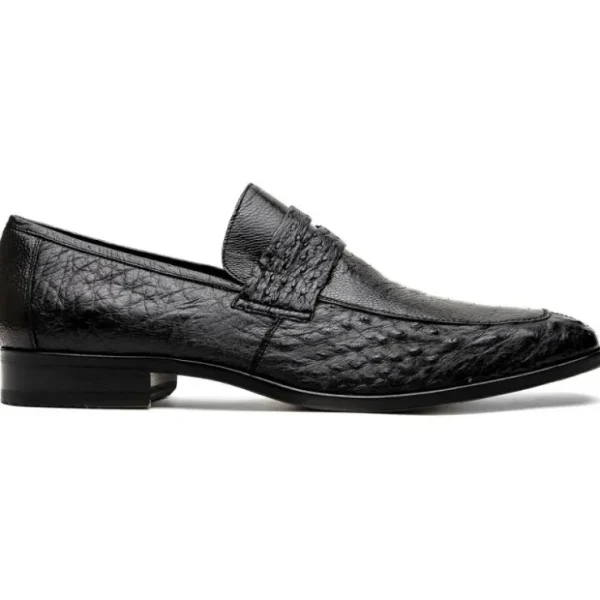 Store Marco di Milano Fangio Ostrich Penny Loafer Black