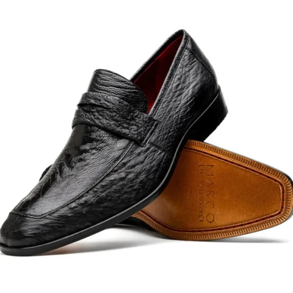 Store Marco di Milano Fangio Ostrich Penny Loafer Black